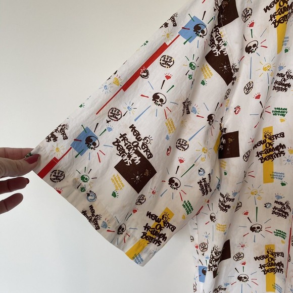 Revirth of a Victory Mens Black Button Front Shirt Skulls Jewels $$'s Print 2XL - Picture 4 of 5